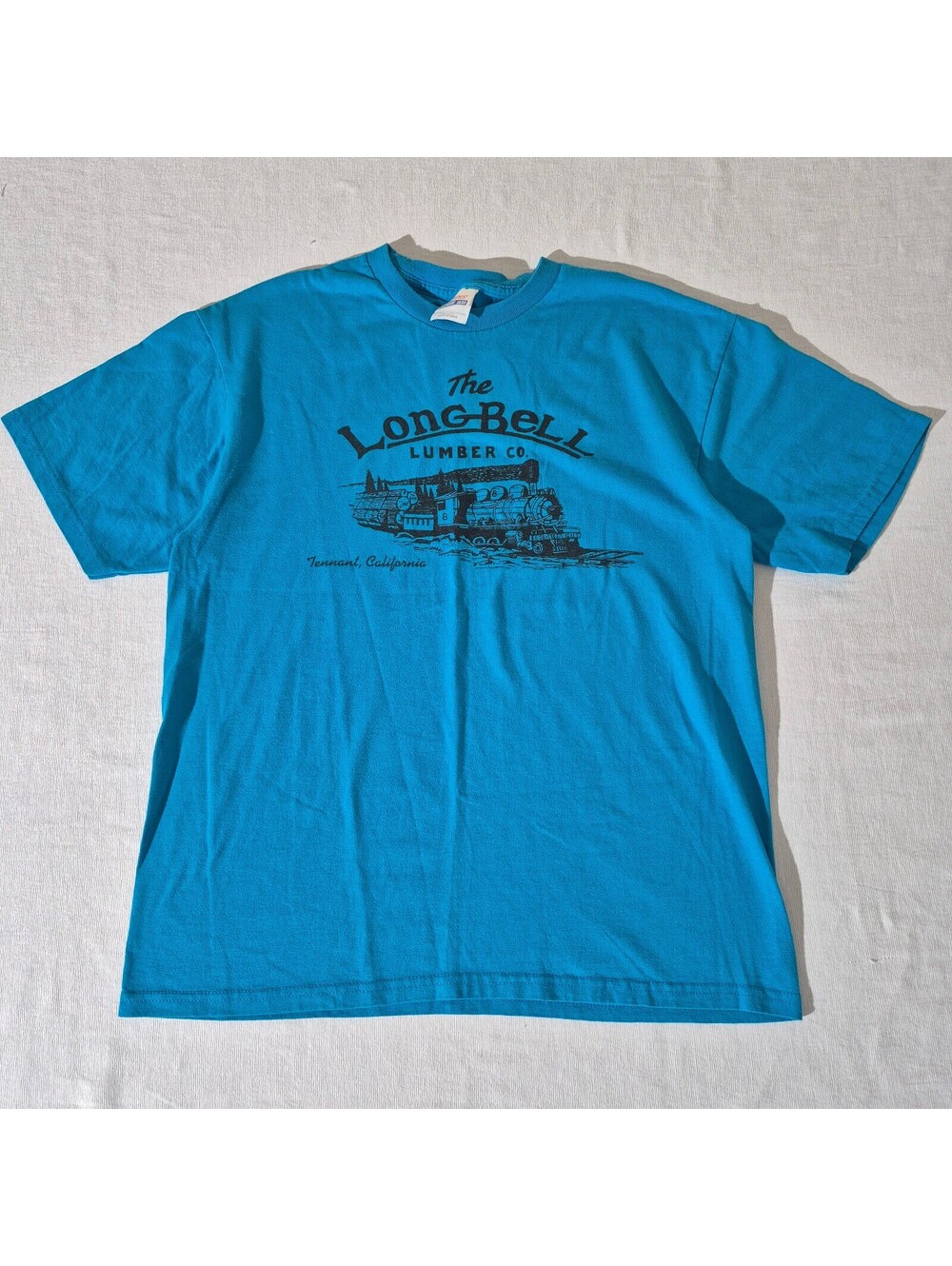 Vintage 90s Railroad Long-Bell Lumber M Med T Shirt California Blue